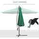 image 3 of Outsunny 3(m) Garden Banana Parasol Cantilever Umbrella with Crank, Green