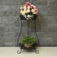 image 2 of Living and Home 2 Tier Tall Vintage Metal Plant Stand, Black