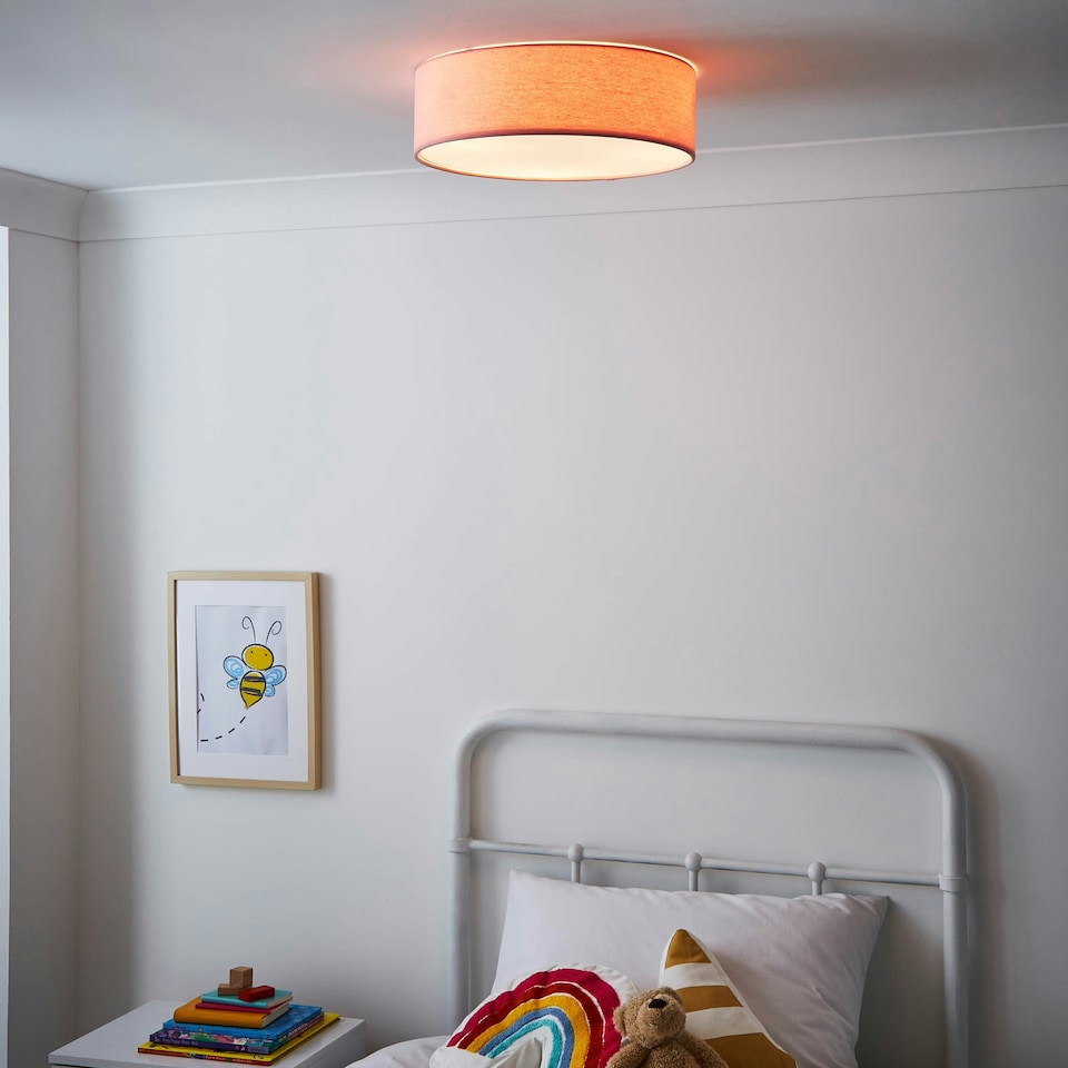 image 1 of BHS Glow Kid's 3 Light Ceiling Light | Pink | Pink | 1