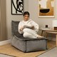 image 2 of icon Dolce Lounger Bean Bag Charcoal Grey Velvet Bean Bag Chair Grey