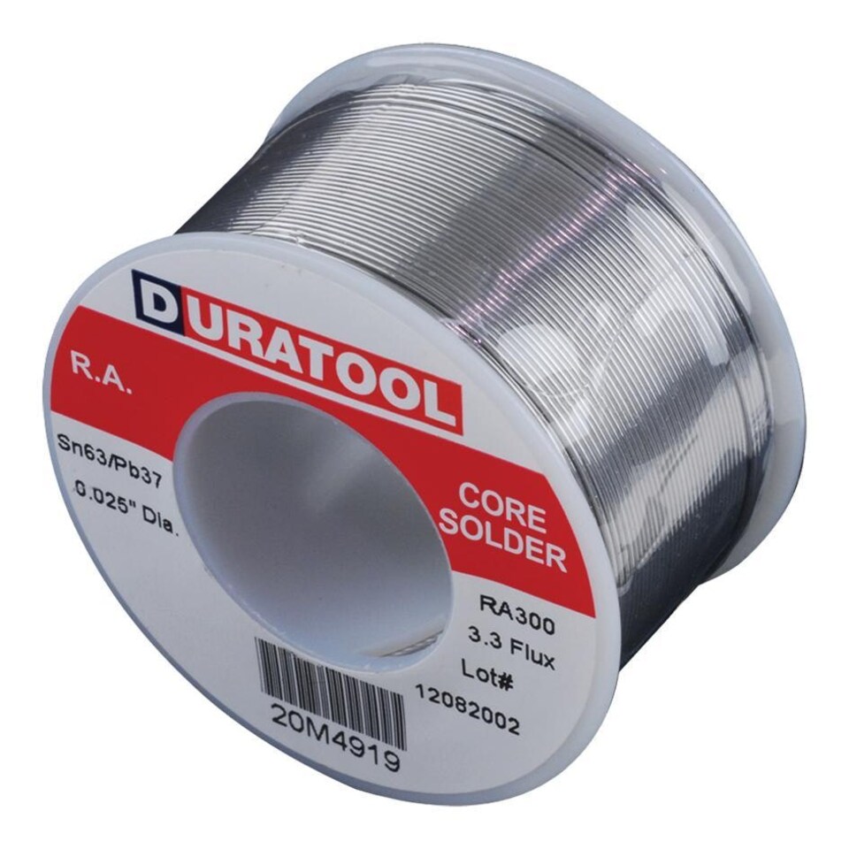 DURATOOL - Solder Wire, 63/37, 0.64mm, 183°C, 227g