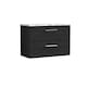 image 1 of Balterley Level Wall Hung 2 Drawer Vanity Unit & Laminate Worktop for Modern Bathroom Storage | Black | Black Woodgrain