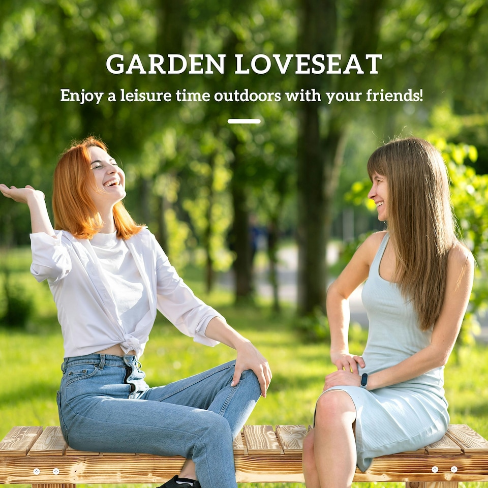 image 1 of Outsunny 1.1M Outdoor Garden Bench Patio Loveseat Fir Wood 2 Person