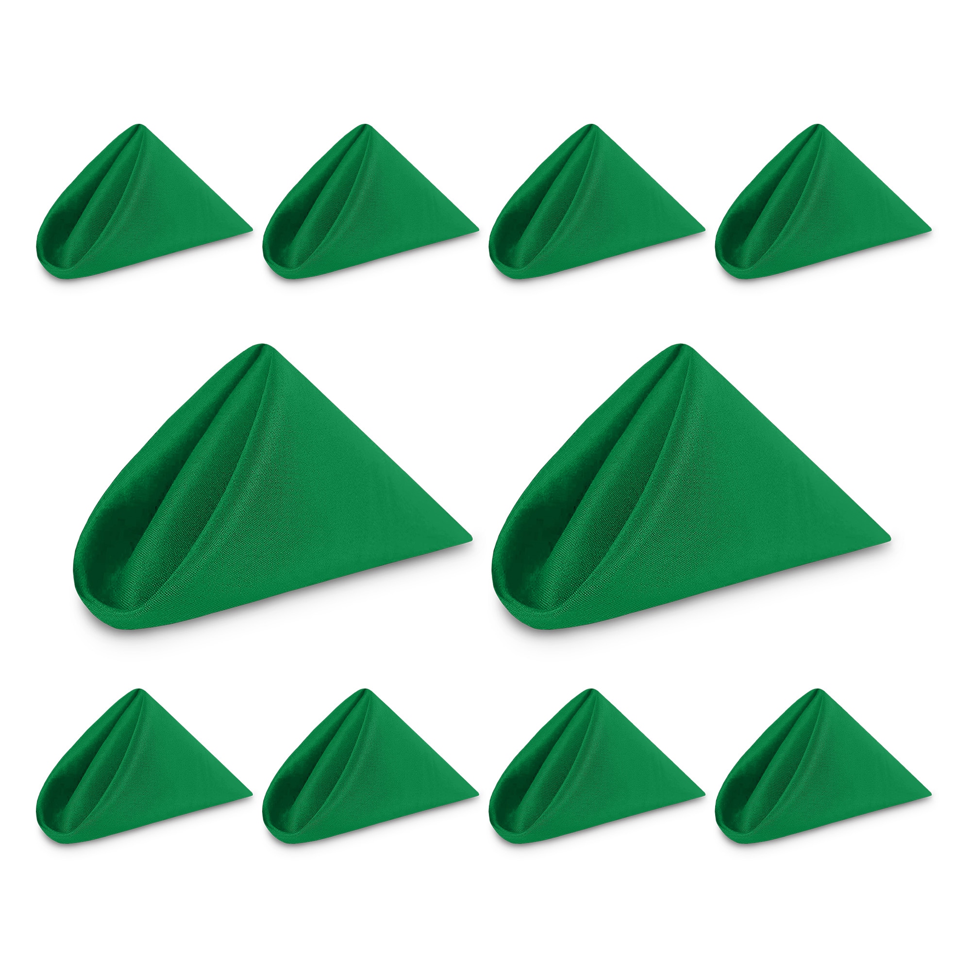 Neel Blue 20 Inch Polyester Table Napkins, Reusable, Wrinkle-Resistant Cloth Napkins, 10pcs in Bright Green