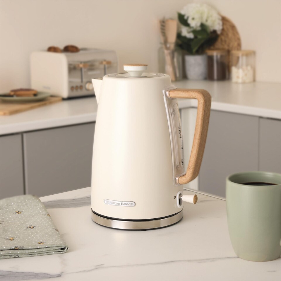 image 1 of Hamilton Beach Scandi Kettle & Toaster Set - Cream