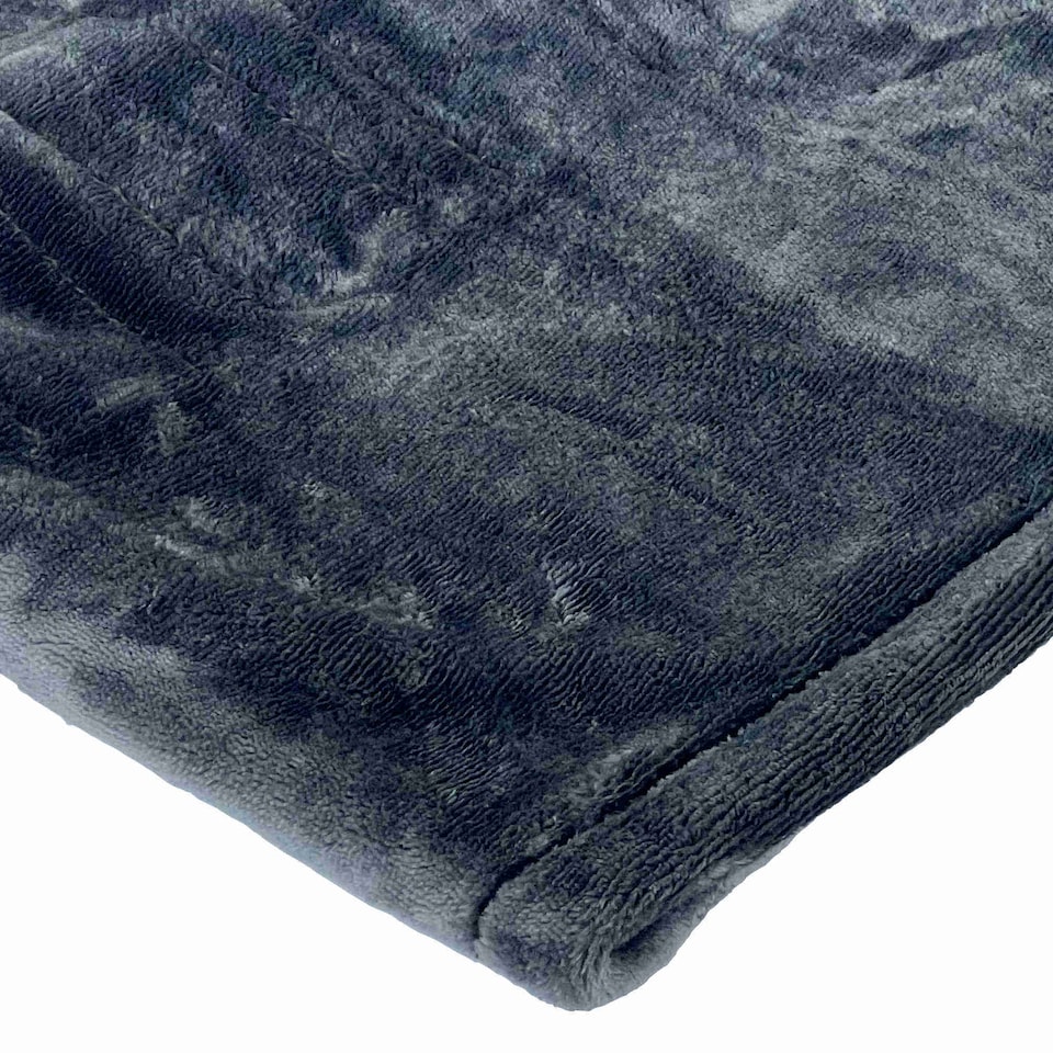 image 1 of Machine Washable Heated Throw Electric Blanket with 10 Heat Settings | Grey