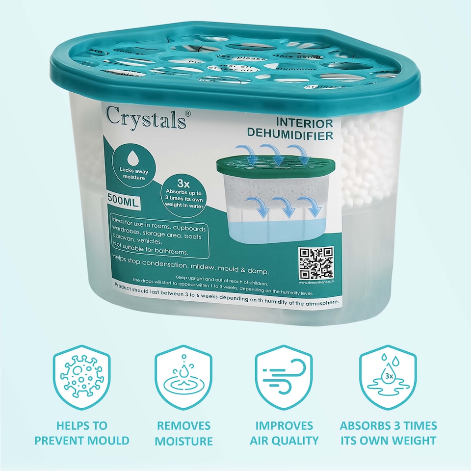 image 1 of 5 x Interior Dehumidifier Damp Trap Mould Moisture Mildew Remover Caravan Home