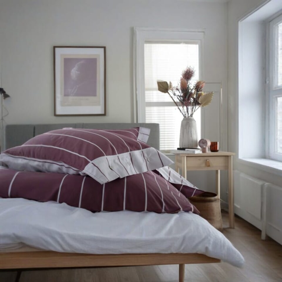 image 1 of TLC Pin Stripe Duvet Set | Red | Red | King | 1