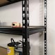 image 5 of Garage Shelving 122cm Wide & 183cm High Heavy Duty 5 Tier Multipurpose Metal Racking Unit  / Warehouse Shelving Storage in Black
