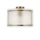 image 2 of Traynor Clear And Antique Brass Flush Ceiling Light