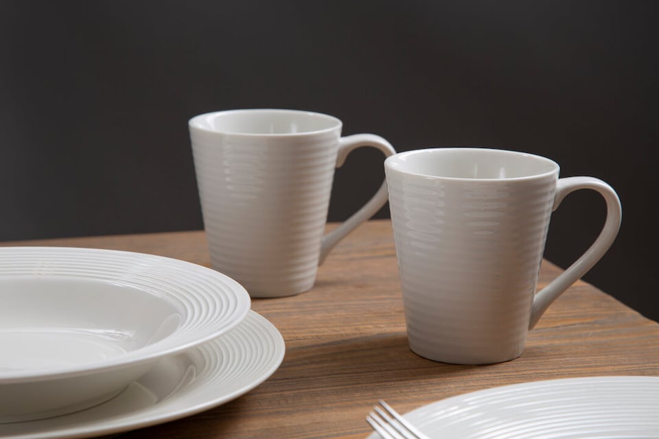 image 1 of Avie 16 Pc Ribbed Dinner Set
