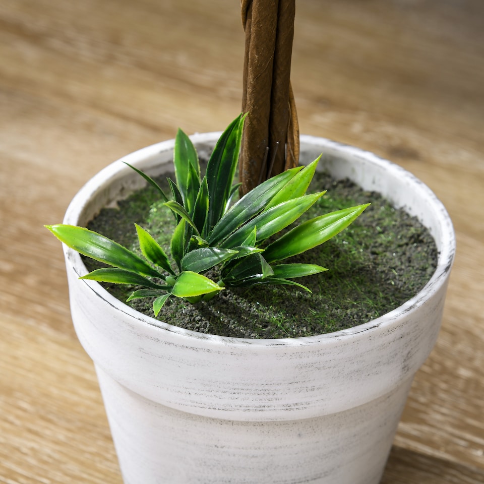 image 1 of HOMCOM Set of 2 Decorative Artificial Plants Ball Trees with Lavender Flowers in Pot Fake Plants for Home Indoor Outdoor Decor, 60cm, Pink