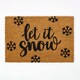 image 1 of Homescapes Coir Doormat Christmas 'Let It Snow', Natural - 40 x 60 cm