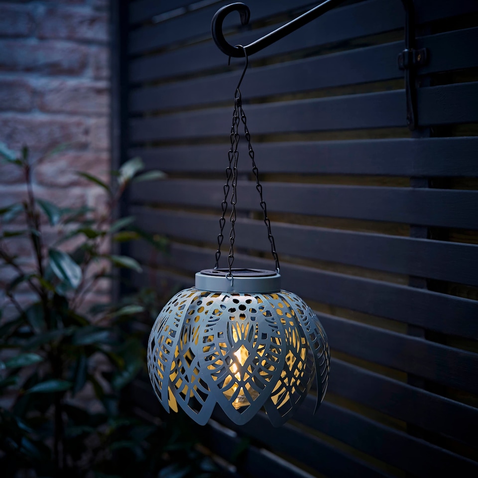 image 1 of ValueLights Artichoke Powder Blue Hanging Solar Light | Blue