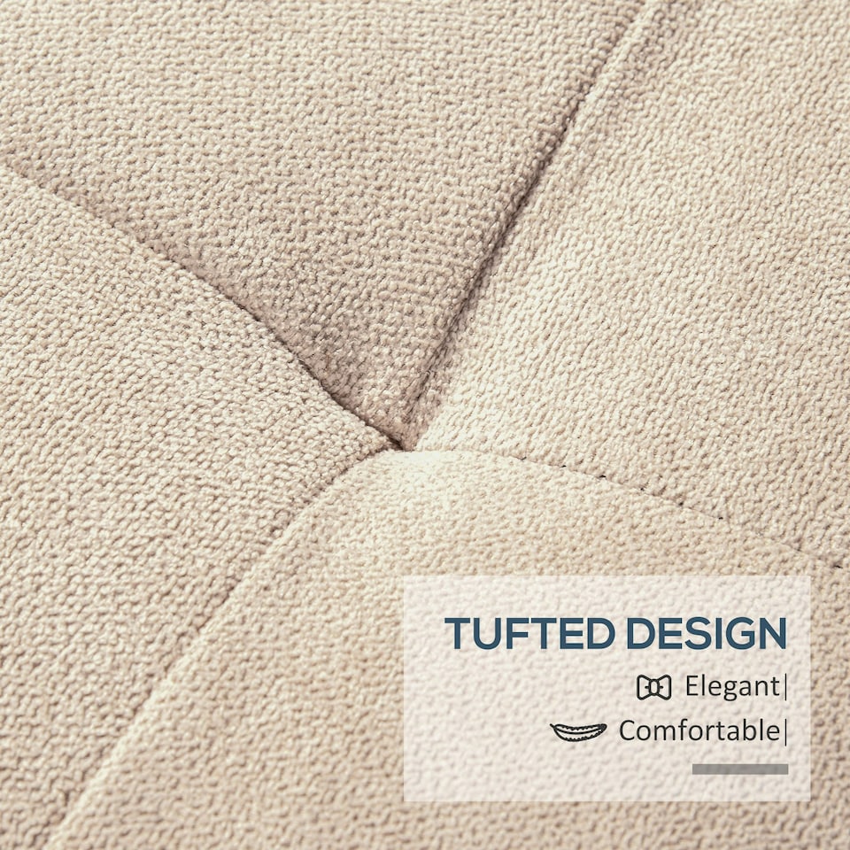 image 1 of HOMCOM Storage Ottoman Bench Padded w/ Tufting Hinged Lid Wood Frame Beige