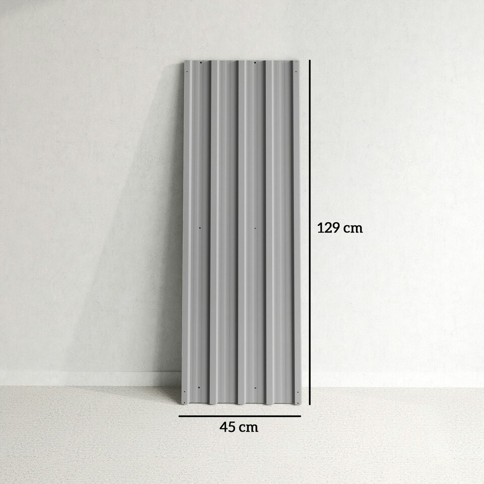 image 1 of Outsunny Pack of 12 Metal Roofing Sheets for Greenhouse, Light Grey Grey