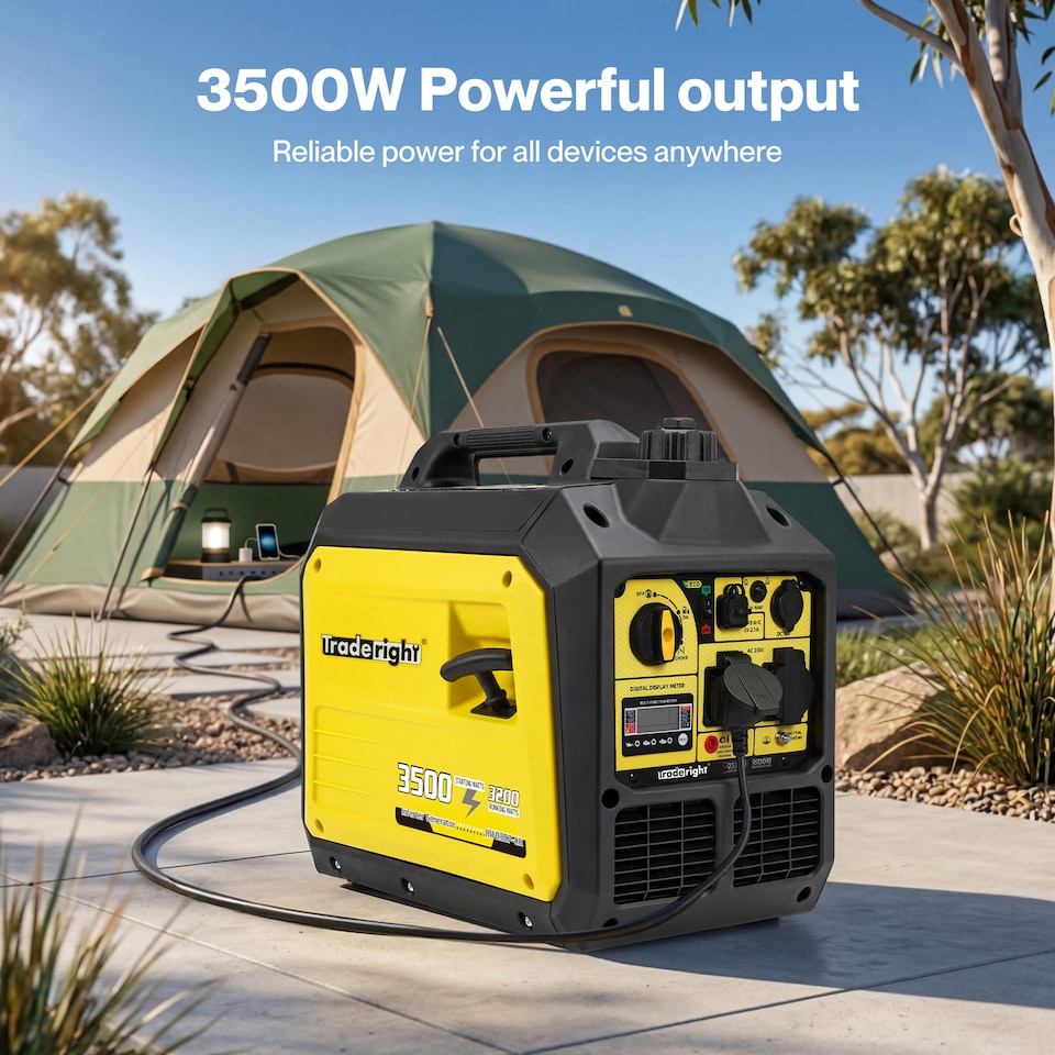 image 1 of Traderight Inverter Generator 3500W Portable Petrol Quiet Backup Power Pure Sine