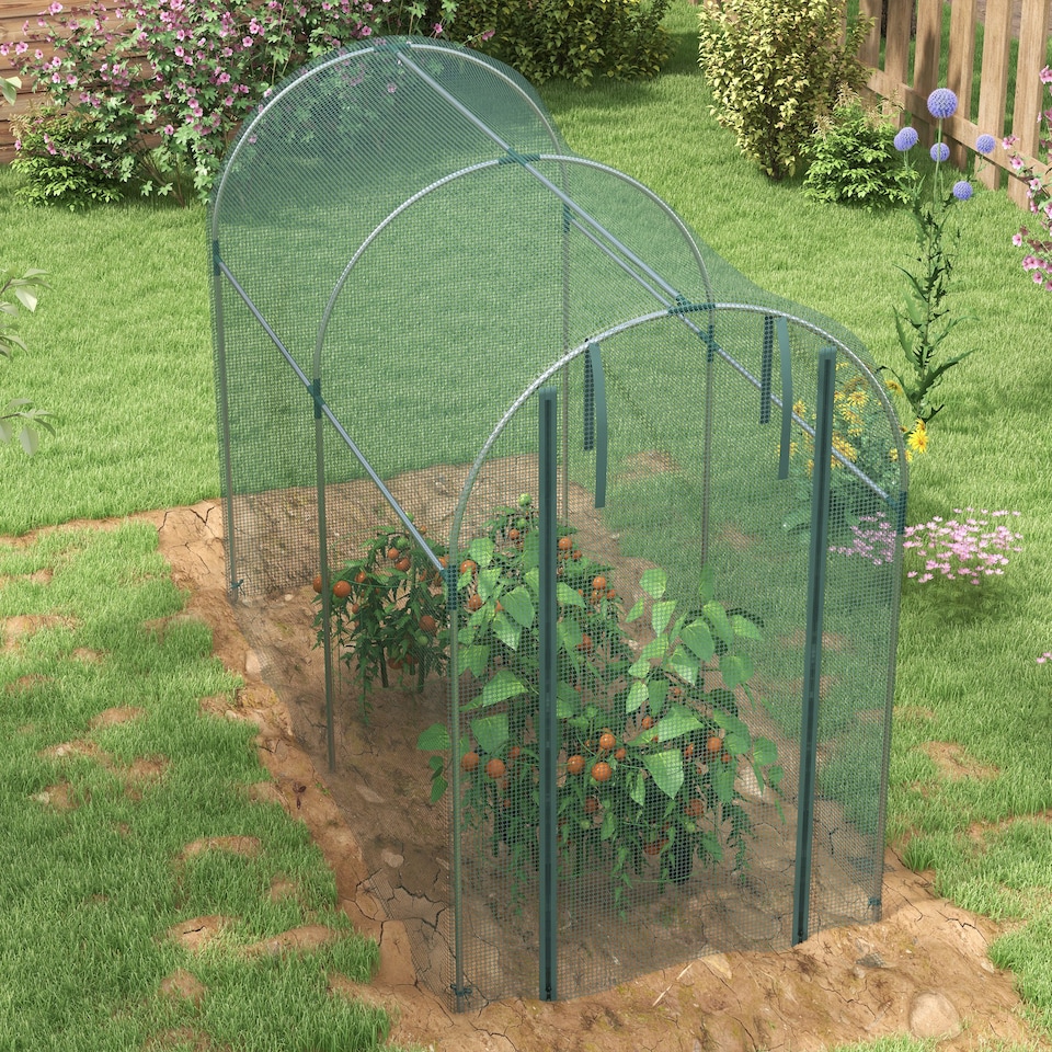 image 1 of Outsunny Fruit Cage, Plant Protection Tent, 1.2 x 2.4 x 1.9m, Green