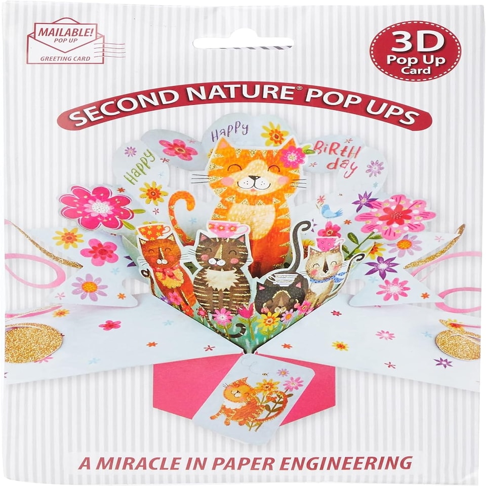 image 1 of Cats Design 3D Pop-Up Birthday Greeting Card