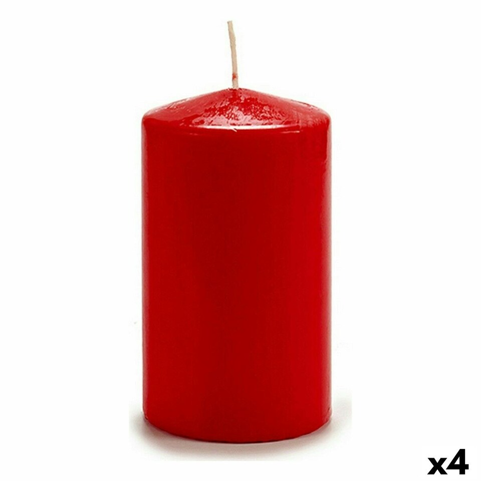 image 1 of Candle Acorde CY88150M Red 9 x 15 x 9 cm (4 Units) N/A