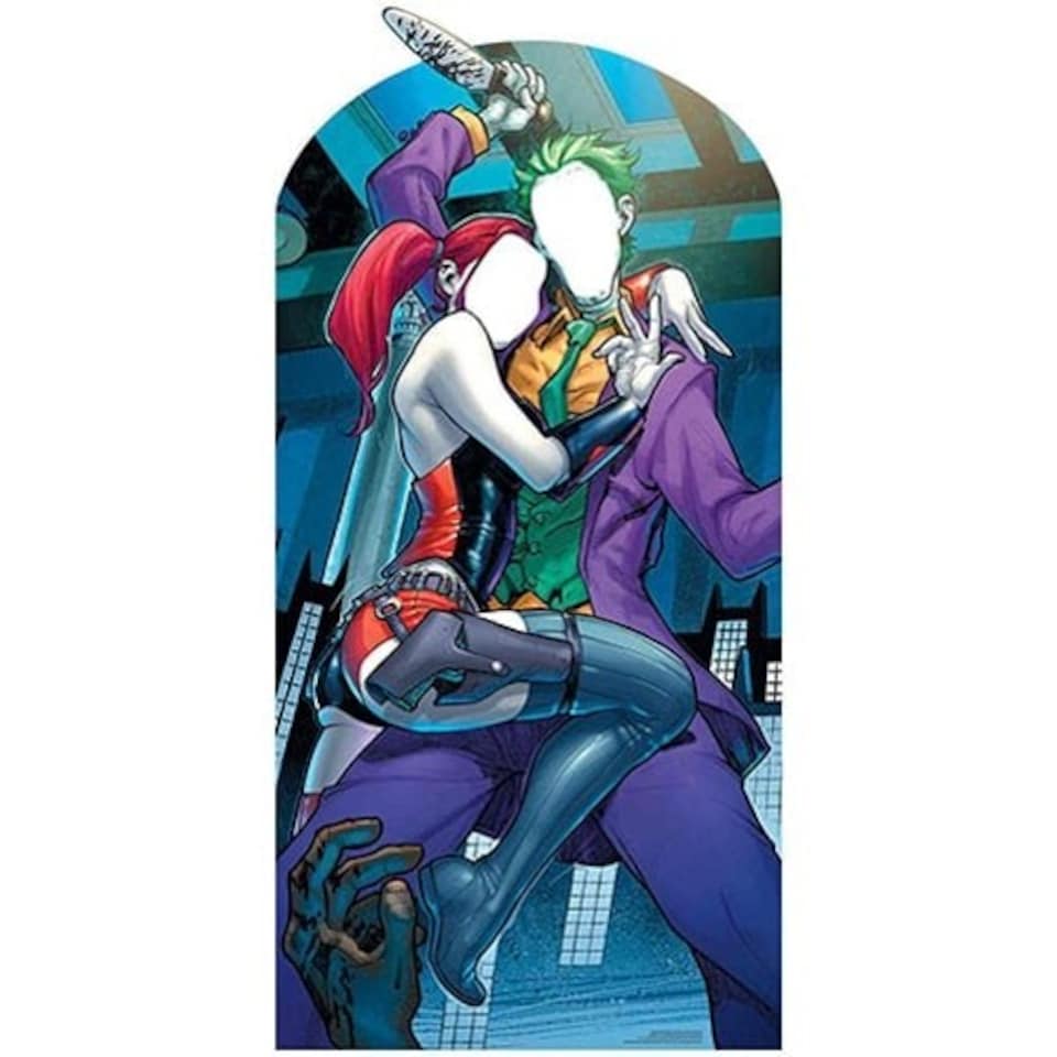 Harley Quinn And The Joker With Knife Stand In Lifesize Cardboard Cutout 192cm