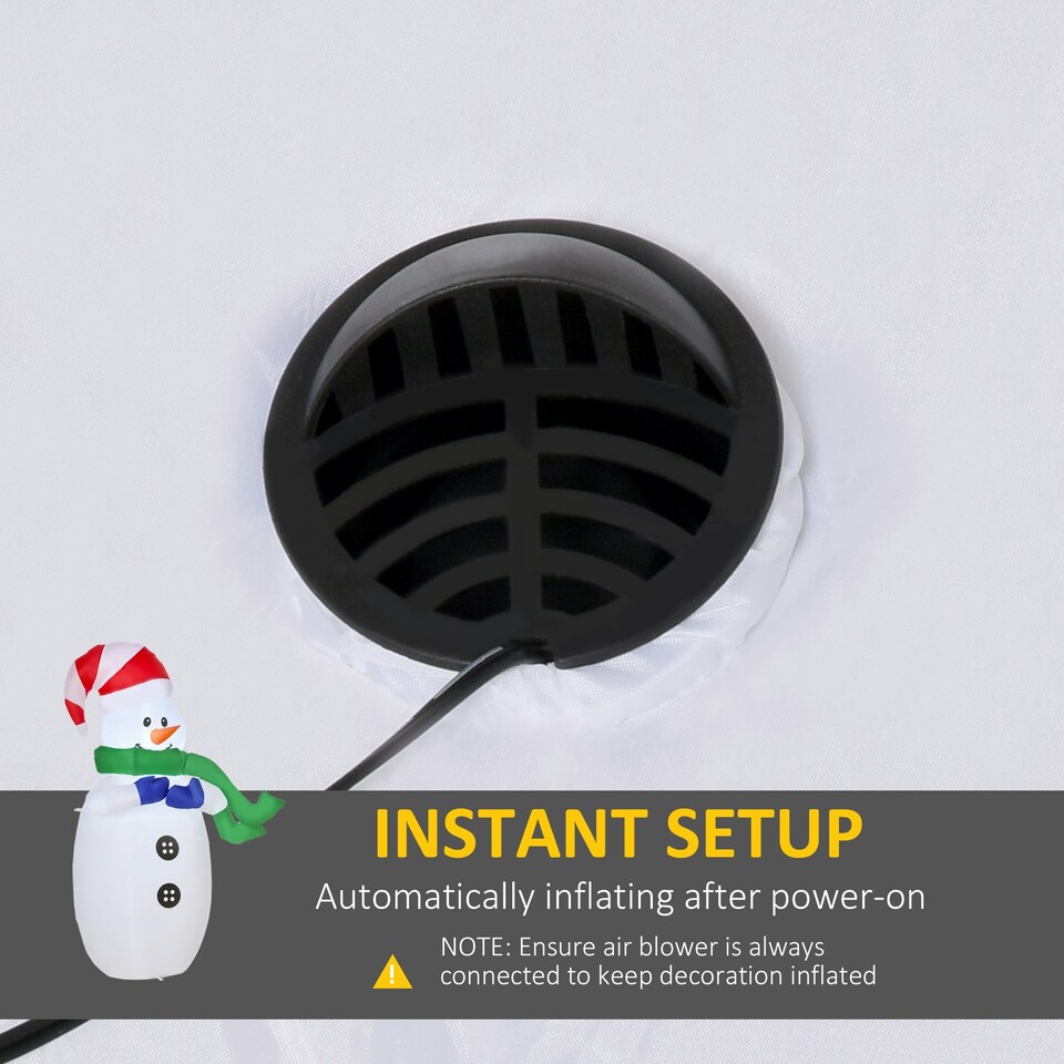 image 1 of HOMCOM 4ft Inflatable Christmas Snowman Decoration LED Lights for Lawn Garden