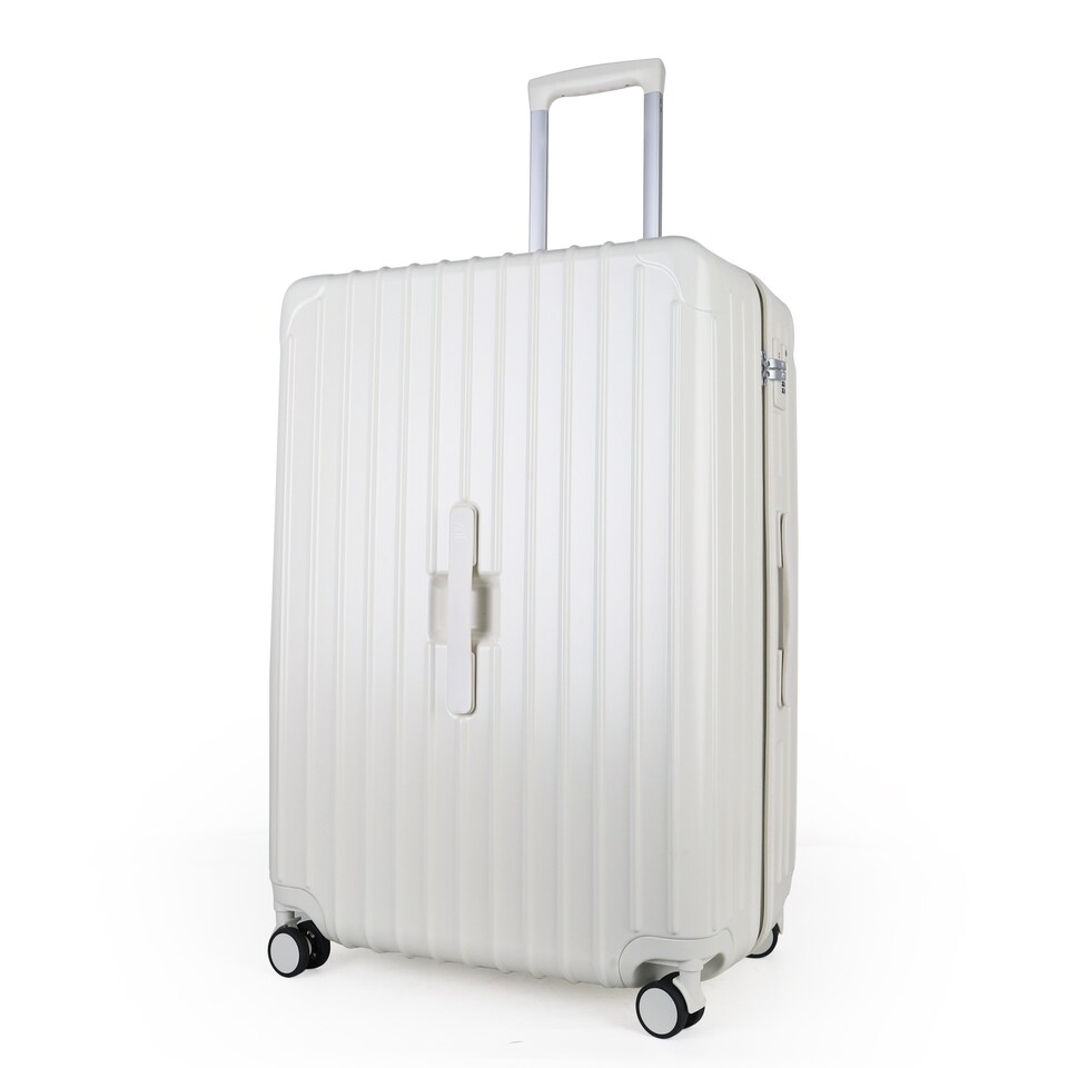 image 1 of Lightweight Hard Shell Check-In Suitcase with Cupholder | Large Size Luggage