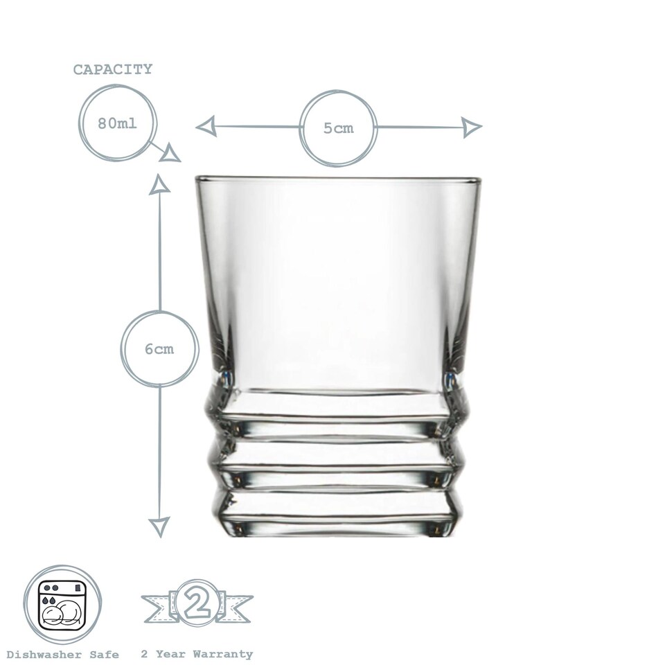 image 1 of LAV Elegan Shot Glasses - 80ml - Clear - Pack of 6 | Clear | Transparent