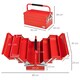 image 6 of DURHAND 3 Tier Metal Toolbox with 5 Tray Carry Handle 45cmx20cmx34.5cm Red Red