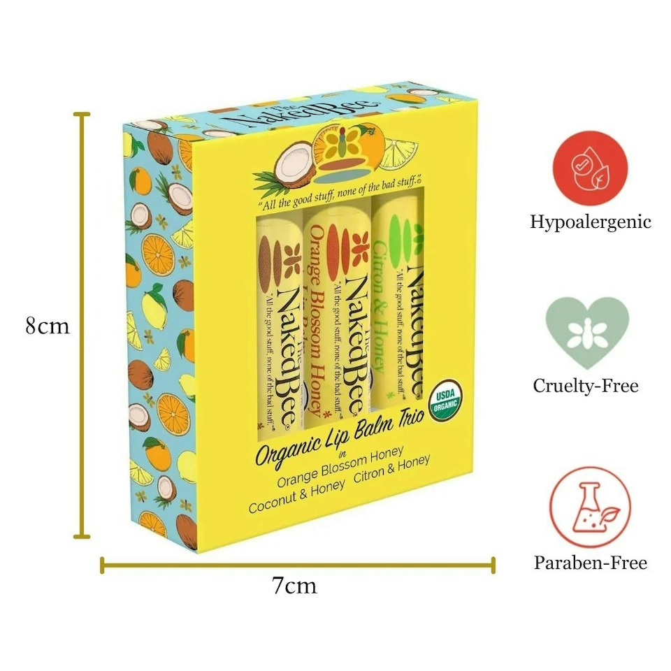 image 1 of The Naked Bee Organic Lip Balm Trio Gift Pack