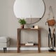 image 3 of URBNLIVING 2 Tier Wooden Console Table Narrow Hallway Storage Unit | Multi | Rustic Brown | 1