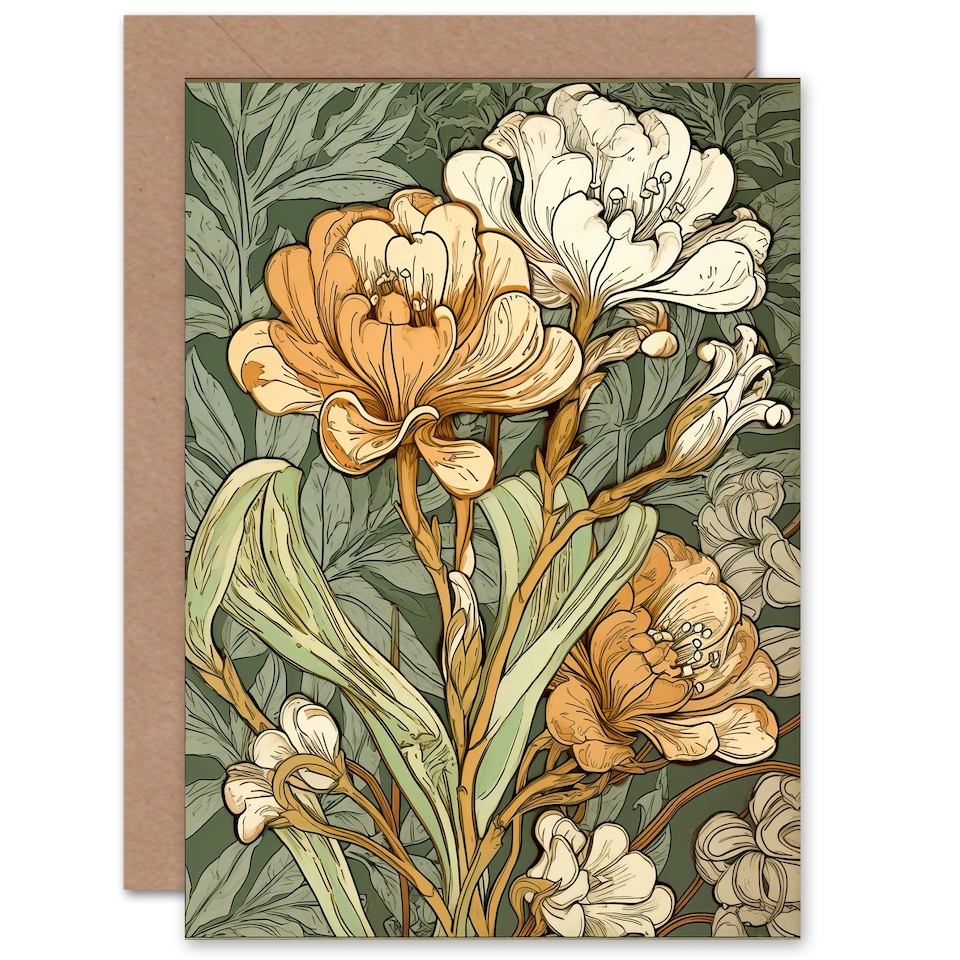 image 1 of Freesia Flower Blooms for Wife Her Thank You Art Card