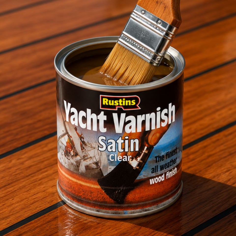 image 1 of Rustins Yacht Varnish Clear Satin 1L