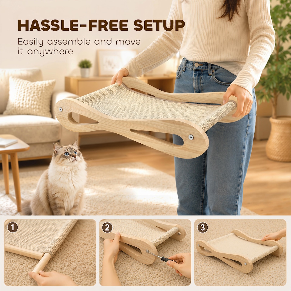 image 1 of PawHut 2 in 1 Sisal Cat Scratcher Bed Cat Scratching Board and Lounger