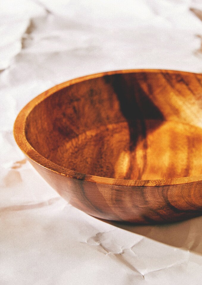 image 1 of Rosi Large Round Sheesham Wood Tapered Salad Bowl | Brown | Natural