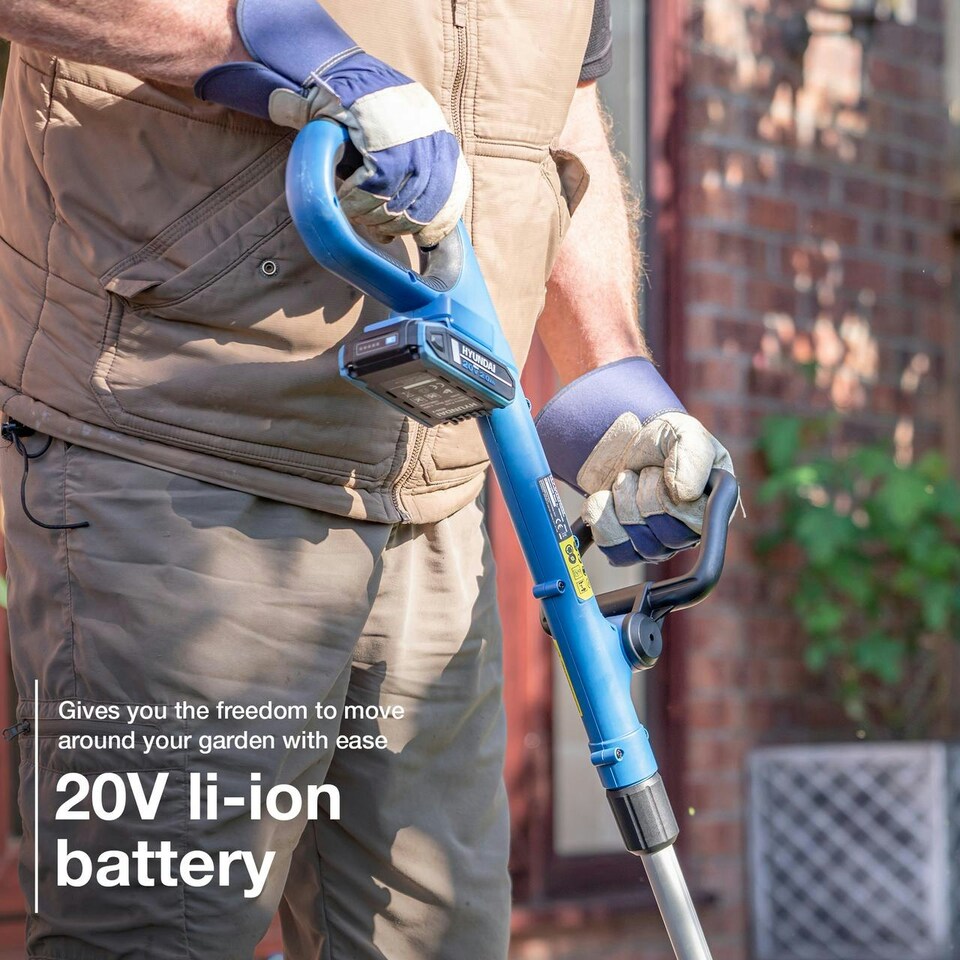 image 1 of Hyundai 20V Cordless Grass Trimmer 30cm Cut, 2.0Ah Battery, Charger – Lightweight & Powerful | HY20CGT