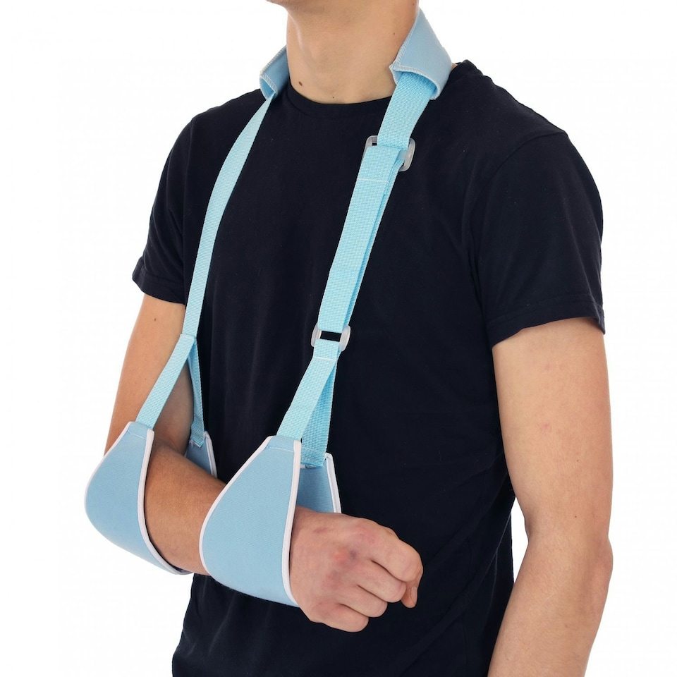 image 1 of Oypla Adjustable Arm Elbow Shoulder Stabiliser Sling Brace Support Blue | One Size