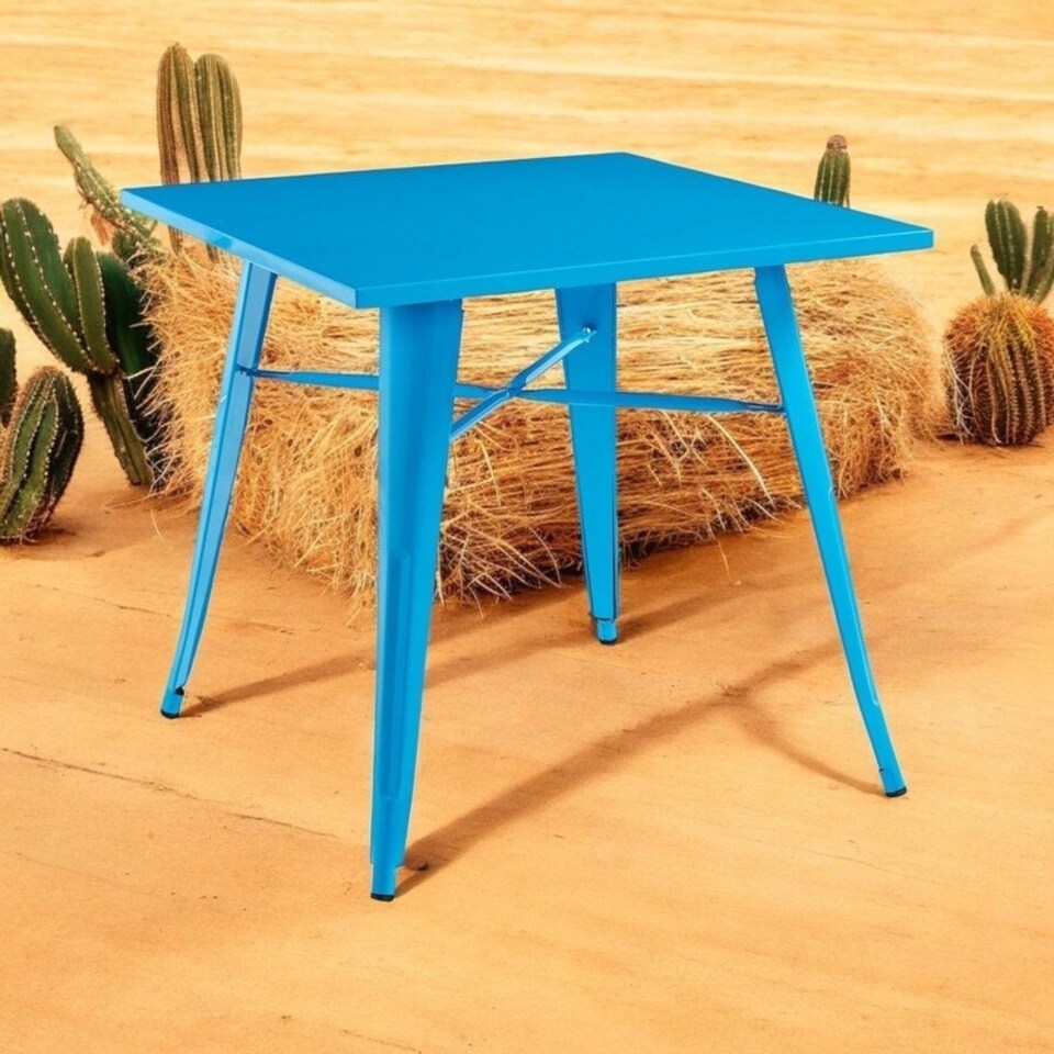 image 1 of Garden Bar Table - Metal - L80 x W80 x H76 cm - Blue Blue
