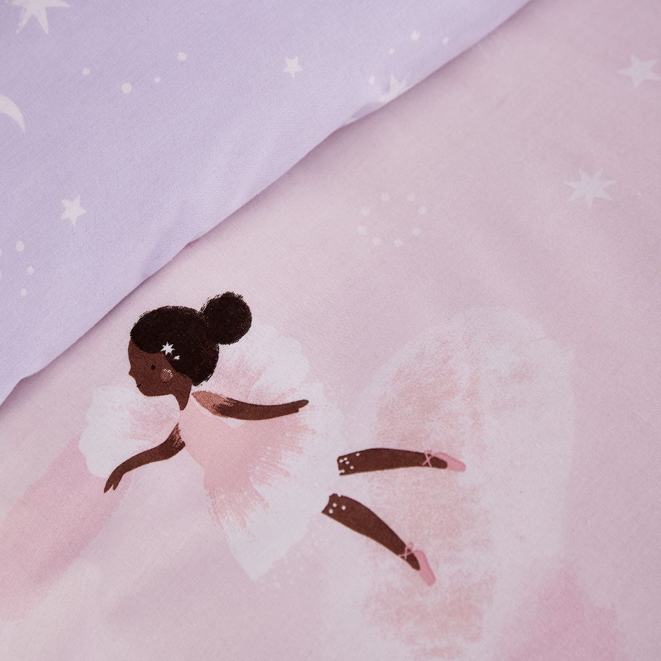 image 1 of Dancing Fairies Reversible Duvet Cover Set | Pink