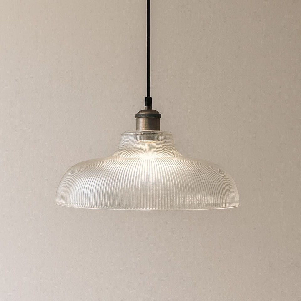 image 1 of CGC Jacinta XL Clear Ribbed Glass Extra Large Lampshade