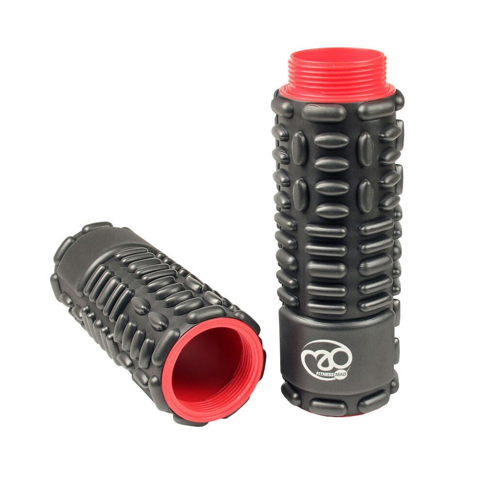 image 1 of Fitness Mad Twin Vari Massage Foam Roller - Black/Red - 60cm x 12cm