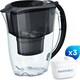 image 2 of AQUAPHOR 2.8 Litre Amethyst Water Filter Jug in Black with 3 x Maxfor+ filter