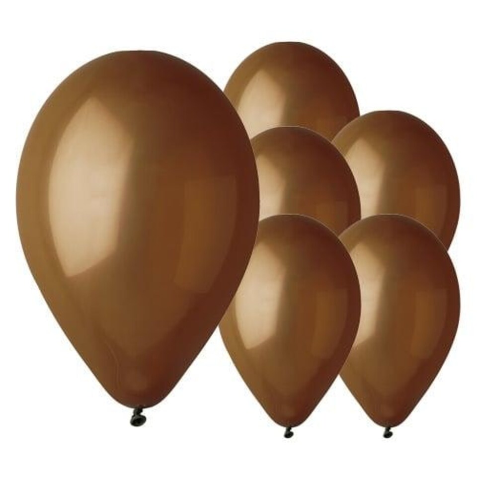 image 1 of Chocolate Brown Bio Latex Balloons 33cm / 13 in - Pack of 10