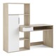 image 1 of Function Plus Desk Multi Functional Desk with Drawer and 1 Door in White and Oak