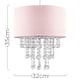 image 6 of ValueLights Pink Cylinder Ceiling Pendant Light Shade with Clear Acrylic Jewel Effect Droplets - Complete with a 10w LED GLS Bulb 3000K Warm White