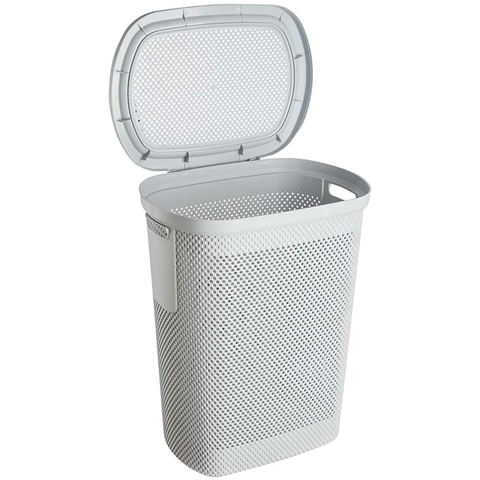 image 1 of Keeeper Hinged Lid Laundry Hamper Air-Permeable Nordic Grey