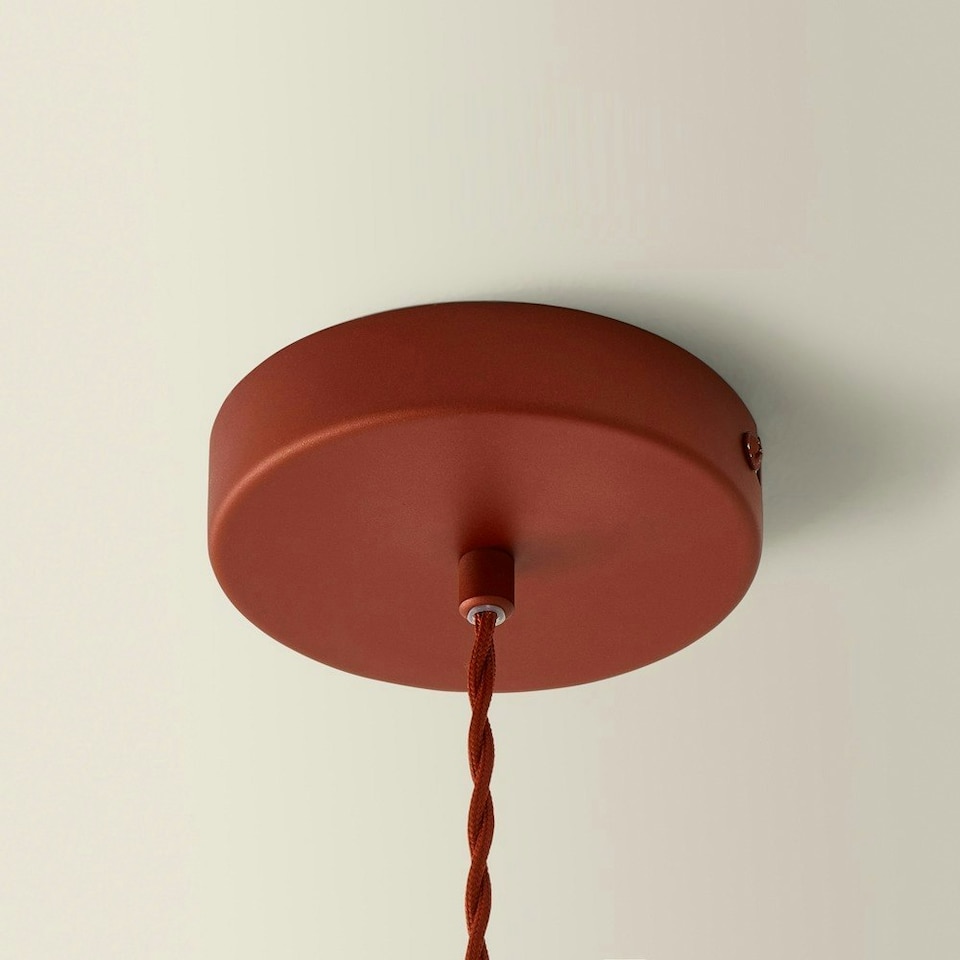 image 1 of ValueLights Akira Burnt Orange Paper Pleated Single Drop Ceiling Pendant Light with LED Bulb