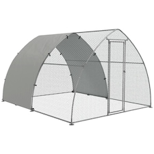 PawHut Walk-In Chicken Run w/ Cover, for 8-12 Chickens, 3 x 3.8 x 2.2m