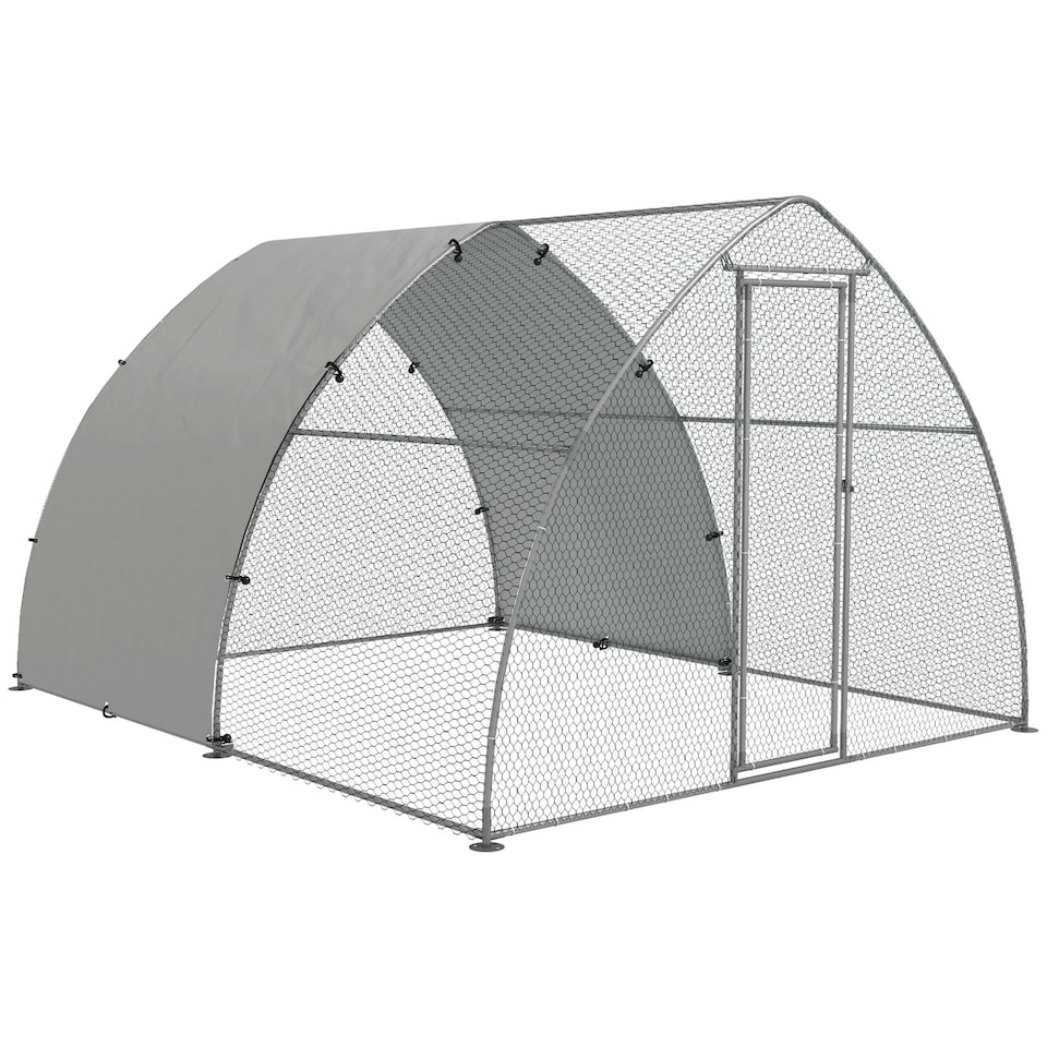image 1 of PawHut Walk-In Chicken Run w/ Cover, for 8-12 Chickens, 3 x 3.8 x 2.2m