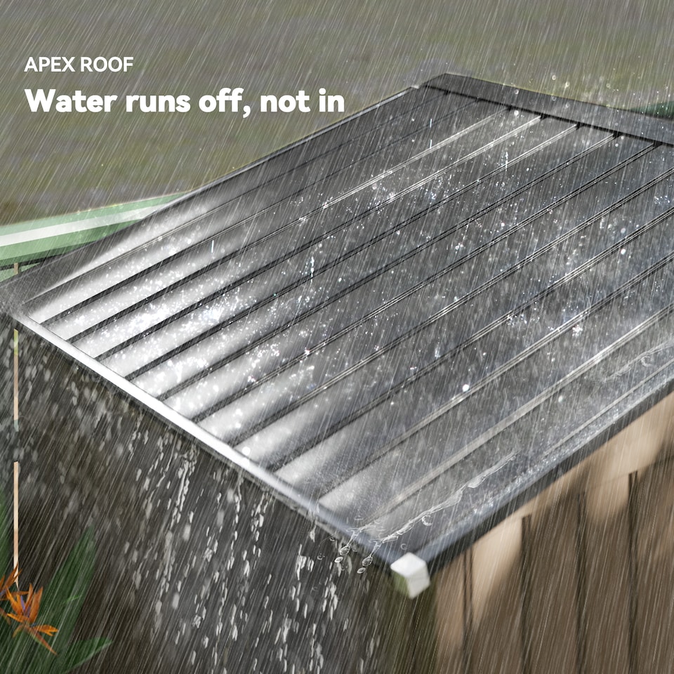 image 1 of Outsunny 7 x 4ft Metal Garden Shed, Outdoor Storage Tool House with Ventilation Slots, Foundation Kit and Lockable Double Doors, Brown